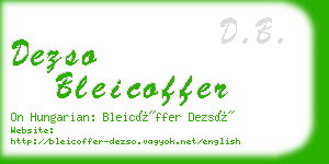 dezso bleicoffer business card